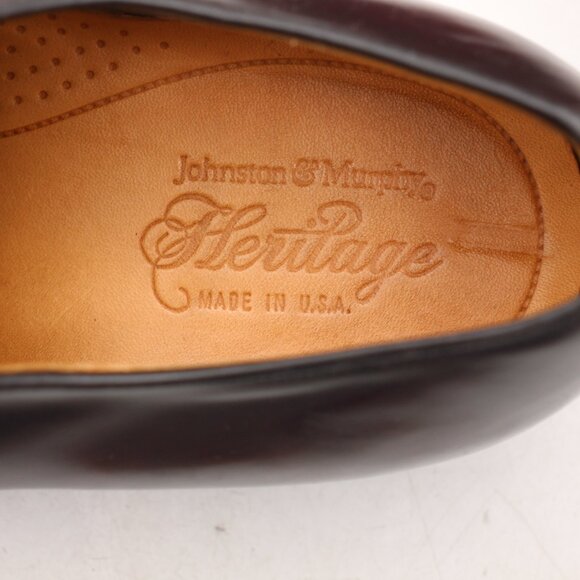 Johnston Murphy Heritage Burgundy Leather Men\'s Size 10.5 EEE Oxfords Made USA main image 6